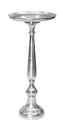 Dekosäule Silber Metall 78cm von Frank Flechtwaren