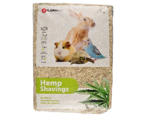 Flamingo Kleintierstreu Hanfstreu 3 kg / 48 l