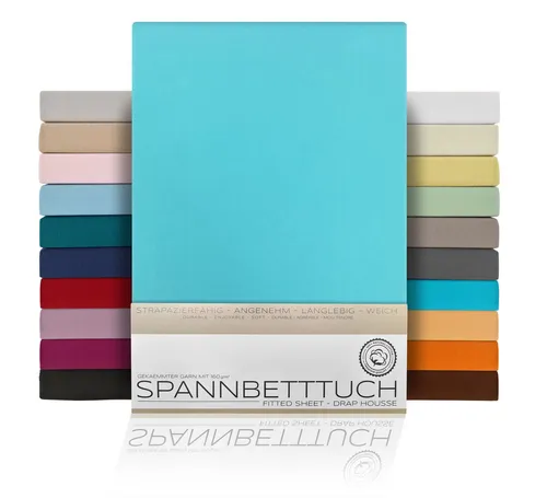 Beautex Spannbettlaken Spannbetttuch Bettlaken aus gekämmter Baumwolle Premium Jersey 160g/m², Jersey, Gummizug: rundum, (1 Stück)