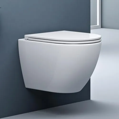 doporro Spülrandlos Toilette - Modernes Wand-WC mit Softclose Sitz A179 - Sanitäranlagen & Zubehör, spülrandlos für hygienische Sauberkeit und leisen Sitz, ideal für modernes Badezimmer.