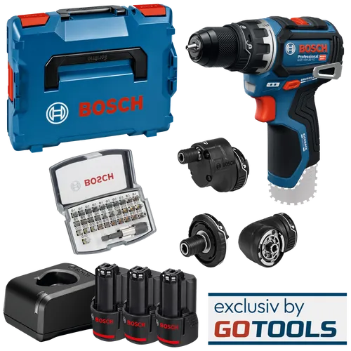Bosch Akkuschrauber GSR 12V-32 FC Set mit 3x 2,0 Ah