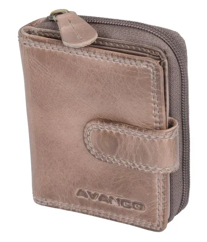 GlücksNugget Geldbörse aus Leder für Damen, taupe - Elegante Geldbörse aus hochwertigem Leder, taupe, mit mehreren Fächern für optimale Organisation. Ideal für den täglichen Gebrauch und stilvolle Aufbewahrung.