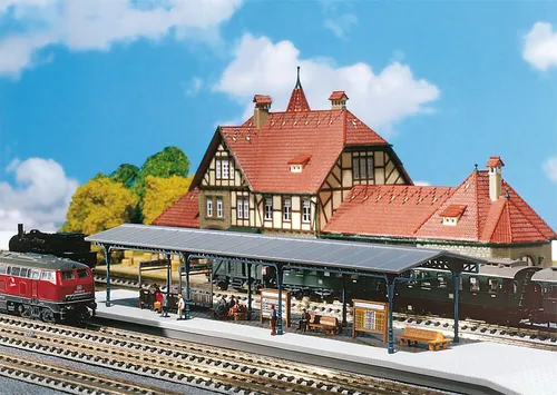Faller N 222164 Bahnsteig - Modellbahn Zubehör - Modelleisenbahnen-Zubehör, Maßstab 1:160, ideal für detailgetreue Modelleisenbahnlandschaften