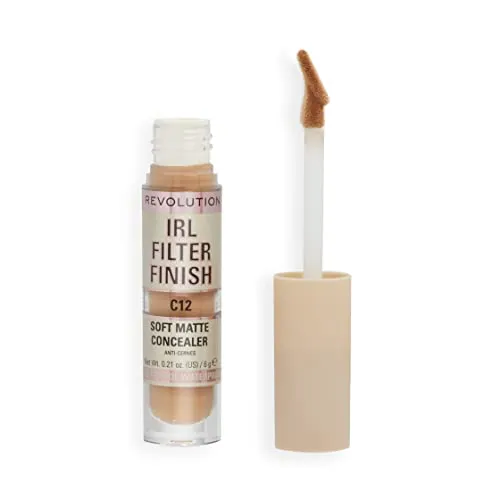 Makeup Revolution, IRL Filter Finish Concealer, Mittlere bis volle Deckkraft, C12, 6g