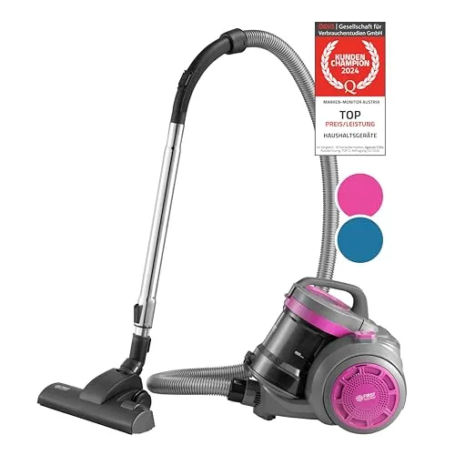 TZS FIRST AUSTRIA Beutelloser Bodenstaubsauger 800 W - Bodenstaubsauger mit 800W Motor, ideal für Allergiker dank HEPA-Filter. Mühelose Reinigung auf Hart- und Teppichböden mit 2L Staubbehälter und 4,8m Kabellänge.