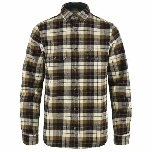 Fjällräven Herren Singi Heavy Flannel Shirt - Funktionale Wanderhemden und Flanellhemden für Herren, aus schwerem Bio-Baumwollflanell, mit aufrollbaren Ärmeln und zwei praktischen Brusttaschen.