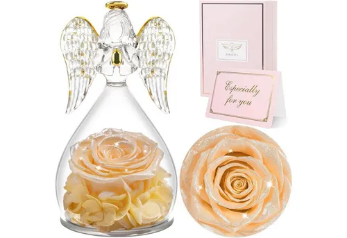 Trockenblume Ewige Rose Engel Geschenkset für Frauen Weihnachten Valentinstag, LuxusKollektion