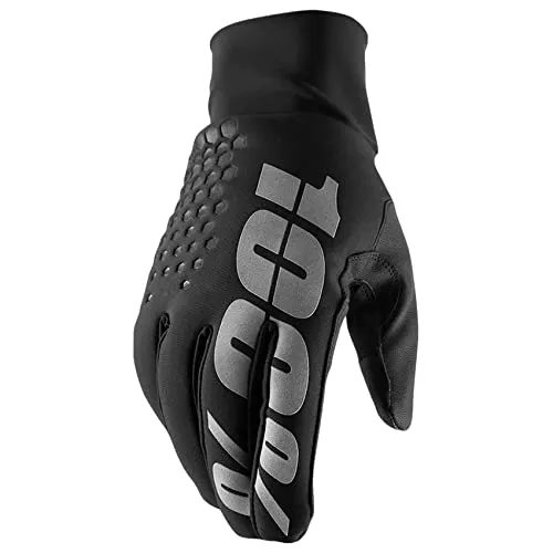 100% GUANTES Hydromatic Brisker Gloves S - Unisex Handschuhe in Schwarz - Hochwertige Handschuhe für kalte Tage, mit reflektierenden Grafiken für bessere Sichtbarkeit und feuchtigkeitsabsorbierender Innenseite für optimale Isolierung. Ideal für Erkundungen und Wartungsarbeiten.