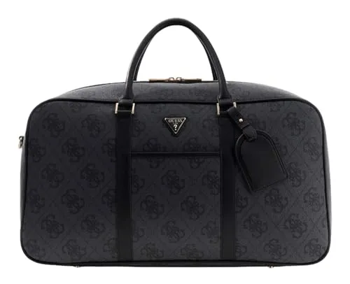 GUESS Weekender Duffle Bag Coal Logo dunkelgrau - Großzügige Reisetasche für Wochenendtrips oder Fitnessstudio, aus robustem Material, mit verstellbarem Schultergurt und praktischen Seitentaschen für optimale Organisation.
