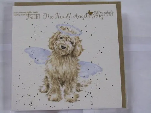 Wrendale Designs Klappkarte Grußkarte Weihnachten Hund als Engel
