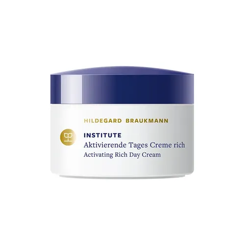 Institute Activating Day Cream Rich - Medizinische Körperpflege mit vitalisierenden, hautglättenden und feuchtigkeitsspeichernden Eigenschaften für samtige Haut. Enthält pflanzliche Wirkstoffe und Borretschsamenöl zur Unterstützung der Hautregeneration.