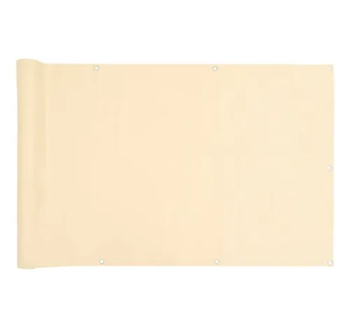 vidaXL Balkon-Sichtschutz Creme 700x120 cm PVC - Metallzäune - Witterungsbeständiger Sichtschutz aus hochwertigem PVC, ideal als Wind- und Sichtschutz für deinen Balkon oder die Veranda. Leicht zu reinigen und einfach zu montieren!