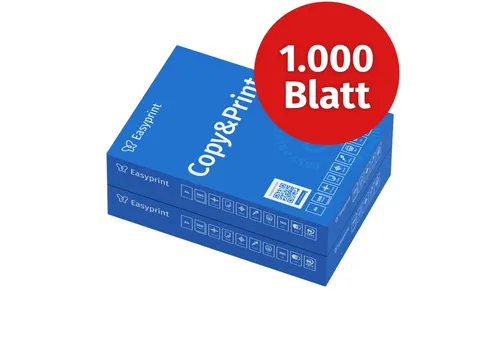 Easyprint Drucker- und Kopierpapier Kopierpapier 1000 Blatt A4 Premium Hochweiß CIE 160 Testsieger PEFC