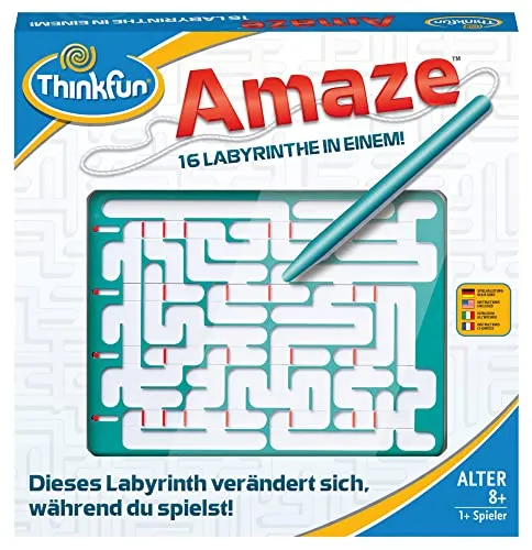 ThinkFun - 76320 - Amaze - EIN Sich veränderndes Labyrinth. Wer findet den Weg hinaus? EIN Knobelspiel für Jungen und Mädchen ab 8 Jahren