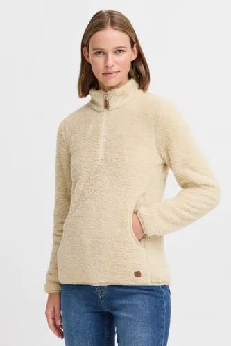 OXMO OXTelsonia Damen Teddy-Pullover - Damen Pullover mit Troyerkragen und Eingrifftaschen, aus nachhaltiger Baumwolle - super bequem und stylisch für jeden Anlass.
