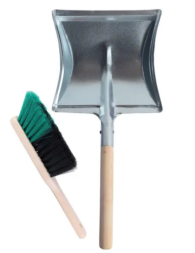 Garronda Reinigungsbürsten-Set Kehrschaufel Metall mit Holzgriff Set mit Handbesen GD-0010, (Kehrschaufel Metall/Holz und Handfeger Set, 1-tlg)