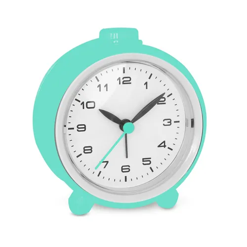 Analoger Wecker, mint, mit Snooze, Beleuchtung, 8,7 x 9,8 x 4,0 cm, geräuschlos