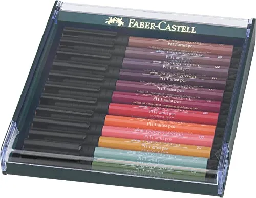 Faber-Castell PITT Artist Pen Brush 12er Set Erdfarben - Sonstige Schreibgeräte mit hoch lichtbeständiger, pigmentierter Tusche für kreative Skizzen und Illustrationen – ideal für Künstler und Grafiker.
