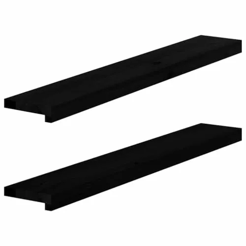 vidaXL Fensterbänke 2 Stk. Dunkelbraun aus Massivholz Eiche - Couchtische aus robustem Eichenholz, ideal für eine natürliche Präsentationsfläche und langlebige Nutzung. Pflegeleicht und jedes Stück ein Unikat!