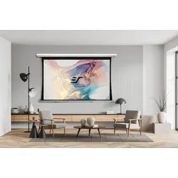 ELITE SCREENS SAKER TAB TENSION - Motorleinwand 299x168 (16:9) - Hochwertige Motorleinwand mit elegantem Aluminiumgehäuse, ideal für Business und Heimkino. Das fiberglasverstärkte Tuch sorgt für eine flache Projektionsfläche und einfache Installation.