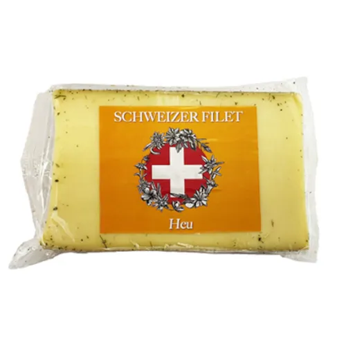 SCHWEIZER FILET Schnittkäse mit Kräutern, Heu und Gewürzen umhüllt 520g