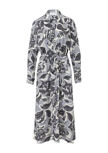 comma Maxikleid Hemdblusenkleid in Midi-Länge mit Bindegürtel - Elegantes Hemdblusenkleid in Midi-Länge, aus 100% Viskose für hohen Tragekomfort, ideal für besondere Anlässe oder den Alltag.
