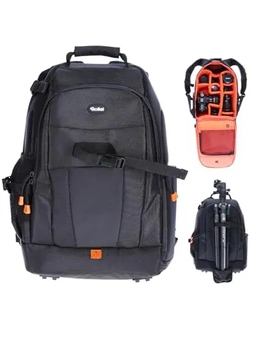 Rollei 20290 Fotoliner Fotorucksack M - Kamerarucksack mit flexiblem Design, seitlichem Schnellzugriff und wetterfesten Reißverschlüssen — ideal für Fotografen unterwegs.