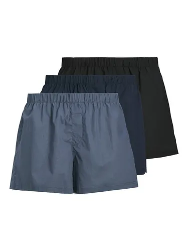 JACK & JONES JACMILANO WOVEN BOXERS 3 PACK NOOS - Herrenunterhosen in Vintage Indigo Pack: Naval Academy & Black, aus 100% Baumwolle, pflegeleicht und mit elastischem Bund für optimalen Tragekomfort.