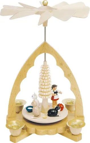 Richard Glaesser Weihnachtspyramide Katzen 19 cm