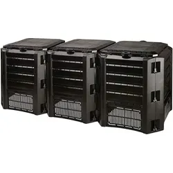 Prosperplast Komponist 1200 l - 3-fach Schnellkomposter - Komposter mit 1200 l Volumen, 3 Deckeln und effizienter Kompostierung für Ihren Garten.