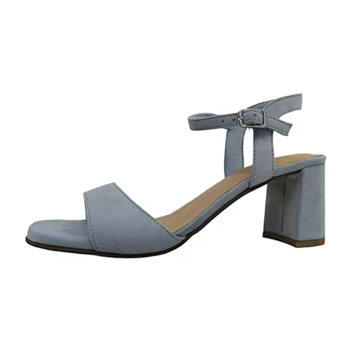 Marco Tozzi Damen Sandale mit Absatz 2-28333-42, LT.Blue, 38 EU - Wanderschuhe mit weichem FEEL ME Fußbett und komfortablem Innenfutter für angenehmes Tragen den ganzen Tag.