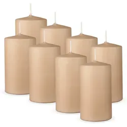 Bestlivings Stumpenkerzen, Beige, Naturmaterialien, 12 cm, Dekoration, Kerzen & Zubehör, Stumpenkerzen
