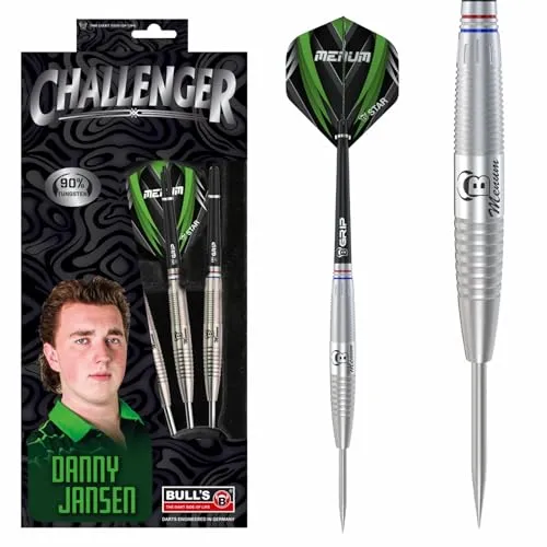 Bull's Danny Jansen Steel Dart 90% Tungsten 26g - Steel-Dartpfeile mit 90% Tungsten, designed für Präzision und Grip, ideal für ambitionierte Spieler. Optisches Highlight mit niederländischen Farben und stabilen 100 Micron B-Star Flights.