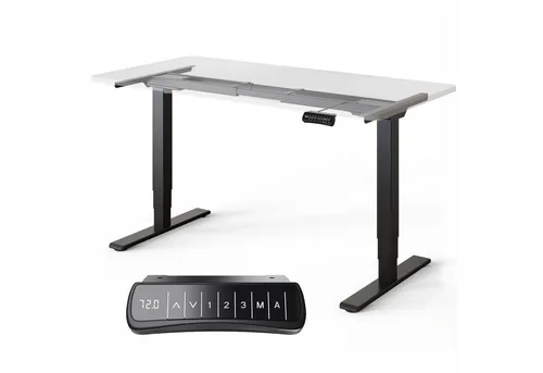 DESKSPACE PRO Plus Höhenverstellbarer Tisch mit Dual-Motor - Schreibtisch mit elektrisch höhenverstellbarem Gestell, ideal für ergonomisches Arbeiten und ausgestattet mit Memory-Funktion für individuelle Höheneinstellungen.