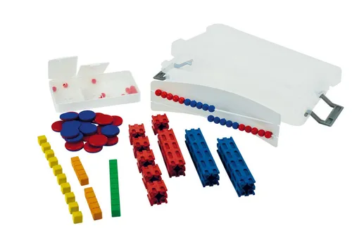 TimeTEX Lernspielzeug Mathe-Basis-Set Plus Zahlenraum bis 20, 58-tlg, in Box, rot/blau (58-St)