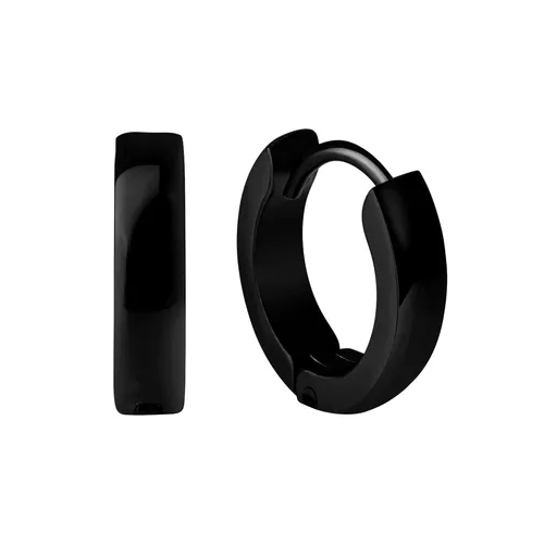 Elegante Klappcreolen aus Edelstahl mit schwarzem Lack in schwarz von F