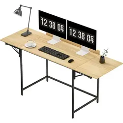 Klappbarer Computertisch mit 2 Ausziehplatten – Flexibel und Modern