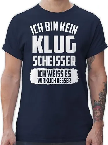 T-Shirt Herren - Sprüche Statement mit Spruch - Ich Bin kein Klugscheißer ich weiß es wirklich Besser - XL - Navy Blau - Tshirt+ich+Bin+kein+klugscheißer spruchshirts sprueche köugscheißer