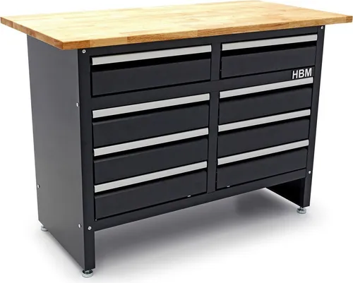 HBM 120 cm Werkbank mit 8 Schubladen