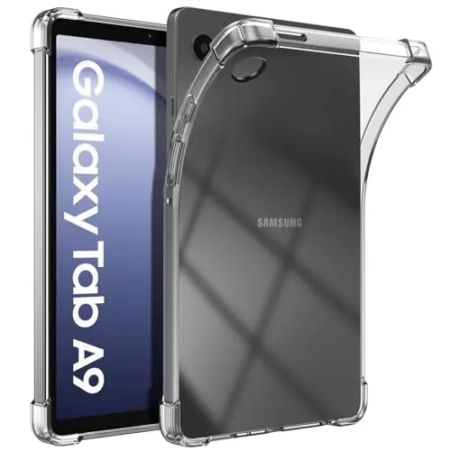 TiMOVO Hülle für Samsung Galaxy Tab A9 8.7 Zoll 2023 SM-X110/X115/X117, Schlank Leicht Schutzhülle mit Transparenter TPU Rückseite für All-New Samsung Galaxy Tab A9 Tablet, Transparent