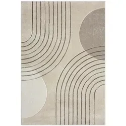 carpet city Kurzflor-Teppich 'Bonito', Braun, 80x150 cm - Moderne Teppiche für jeden Raum! Pflegeleicht, strapazierfähig und geeignet für Fußbodenheizung – der Kurzflor-Teppich mit 3D-Grafikmuster bringt frischen Wind in Ihr Zuhause.