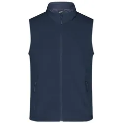 Herren Softshell Weste JN1128 - navy-blau, Größe 3XL - Arbeits- & Schutzkleidung: Wasserabweisende und winddichte Softshellweste aus weichem Microfleece, ideal für Promotion und Freizeit. Mit praktischen Taschen und Kinnschutz.