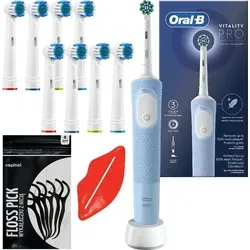 Oral-B Elektrische Zahnbürste Vitality Pro D103 Blau mit 8 Aufsätzen - Blau