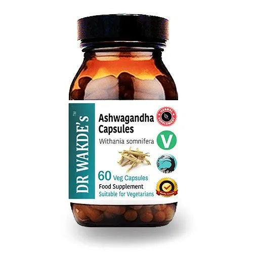 DR WAKDE'S Ashwagandha Kapseln - Indischer Ginseng, 60 Veg Caps - Pflanzliches Ergänzungsmittel Ginseng, unterstützt einen natürlichen Lebensstil mit 100% reinen, veganen Zutaten und ohne künstliche Zusätze.