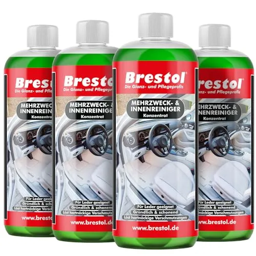 Brestol® Neutralreiniger 4X 1000 ml – Vielseitige Reinigung für alle Oberflächen - Effektiv und sparsam – Ideal für die Autopflege zu Hause oder in der Werkstatt - Cockpitreiniger, Mehrzweckreiniger