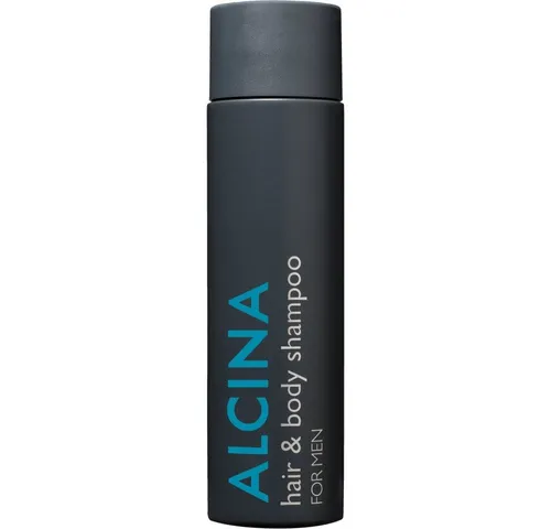 ALCINA Männerpflege for-men Hair & Body Shampoo 250 ml - Shampoo und Duschgel in einem, speziell für Männer entwickelt. Erfrischt Haut und Haare, sorgt für Glanz und leichte Kämmbarkeit. Ideal für die tägliche Pflege!