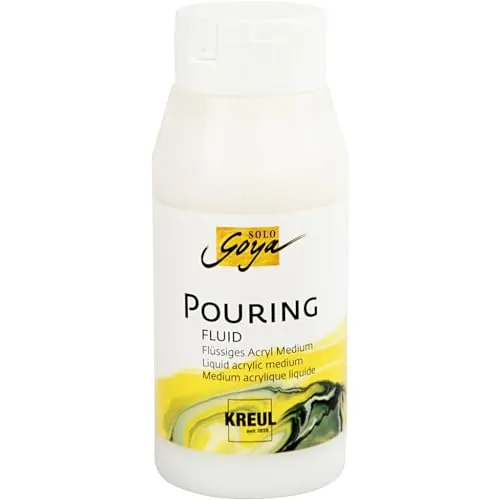 KREUL 87210 - Solo Goya Pouring Fluid, 750 ml Flasche, flüssiges Acrylmedium für Gieß- und Fließtechniken, auf Wasserbasis, optimiert das Fließverhalten von Acrylfarben
