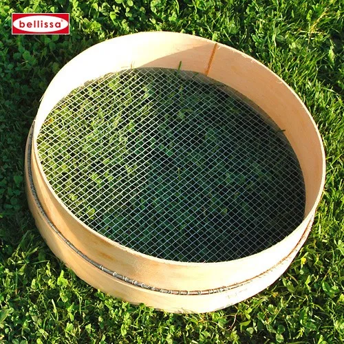 Holzrandsieb Holz, Ø 42 cm - Praktisches Holzsieb mit einem Durchmesser von 42 cm, ideal zum Sieben von Sand und Erde, perfekt für Gartenprojekte und DIY-Vorhaben.