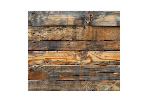 Primedeco Herd-Abdeckplatte Herdabdeckplatte Spritzschutz aus Glas Holzwandoptik, Glas, (1 tlg)
