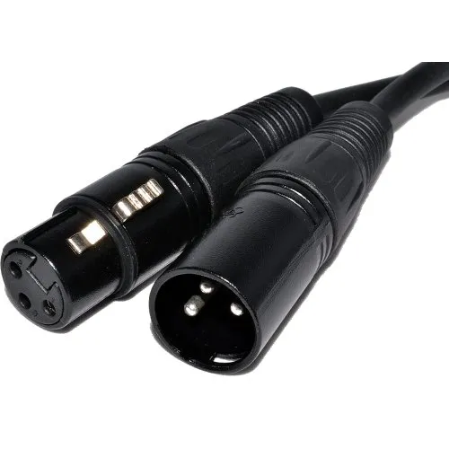 Pulse XLR Mikrofon Männlich Zum Weiblich Audio Kabel Schwarz 0,3 m 30 cm [0.3 Meter/0,3m]